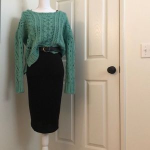 Free People Knitted Teal Sweater